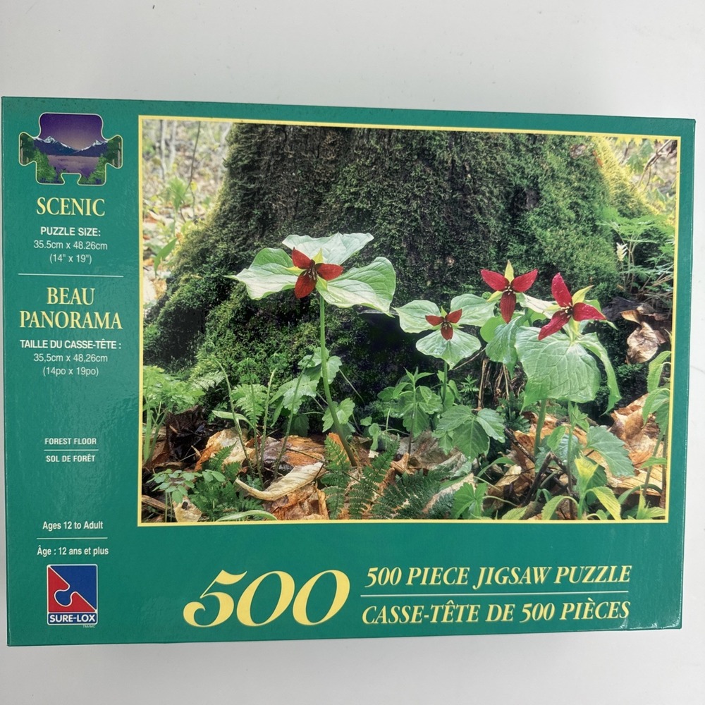Sure-Lox Scenic 500 Piece‎ Jigsaw Puzzle Forest Floor 14"x19" Ages 12-Adult NEW